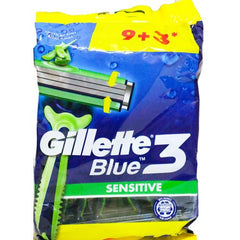 GILLETTE BLUE 3 SENSITIVE 9+3 WITH ALOE VERA - Anwar Store