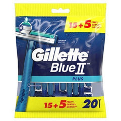 Gillette Blue II Plus Disposable Razor For Men 15+5 Pieces - Anwar Store