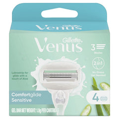 GILLETTE VENUS COMFORTGLIDE SENSITIVE ALOEVERA 4 HEAD 2IN1 - Anwar Store