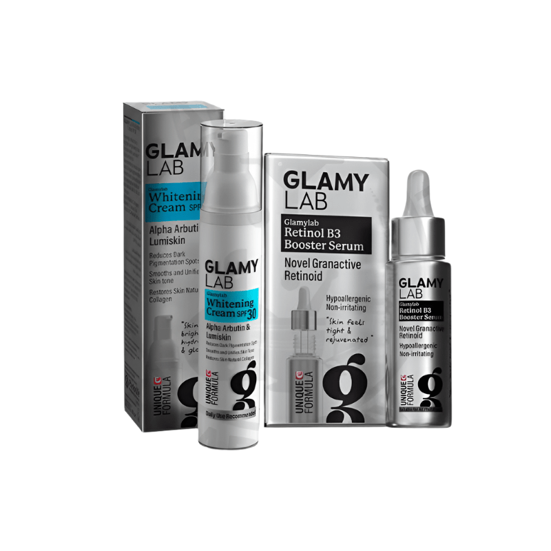 GLAMY LAB Glow Routine (GLAMY LAB Whitening Cream SPF 30 + RETINOL B3 BOOSTER SERUM) - Anwar Store