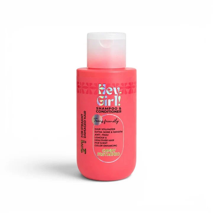 Hey Girl shampoo & conditioner candy pistachio for straight damaged hair 300 ML - Anwar Store