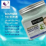 BOUTIQUE PERFUMES WHITENING FACE & BODY SCRUB WITH VITAMIN E MOISTURIZES SKIN FROM FIRST WASH 500ML