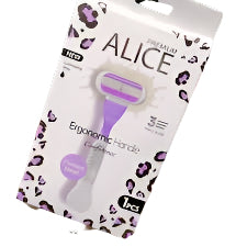 ALICE ERGONOMIC HANDLE CONFIDENCE 3 TRIPLE BLADE 1PCS PURPLE