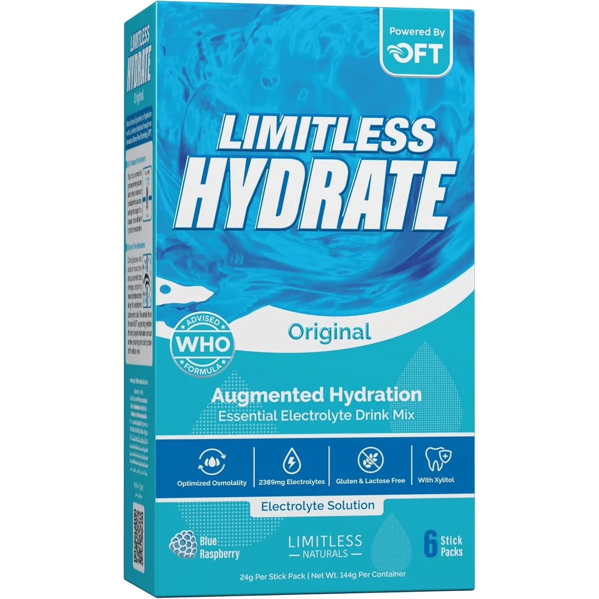 Limitless Hydrate Original Blue Raspberry 6 Stick Packs - مشروب بودرة ليمتلس