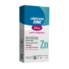 Limitless Zinc 25mg 30 Tabs - مشروب بودرة ليمتلس 30 قرص