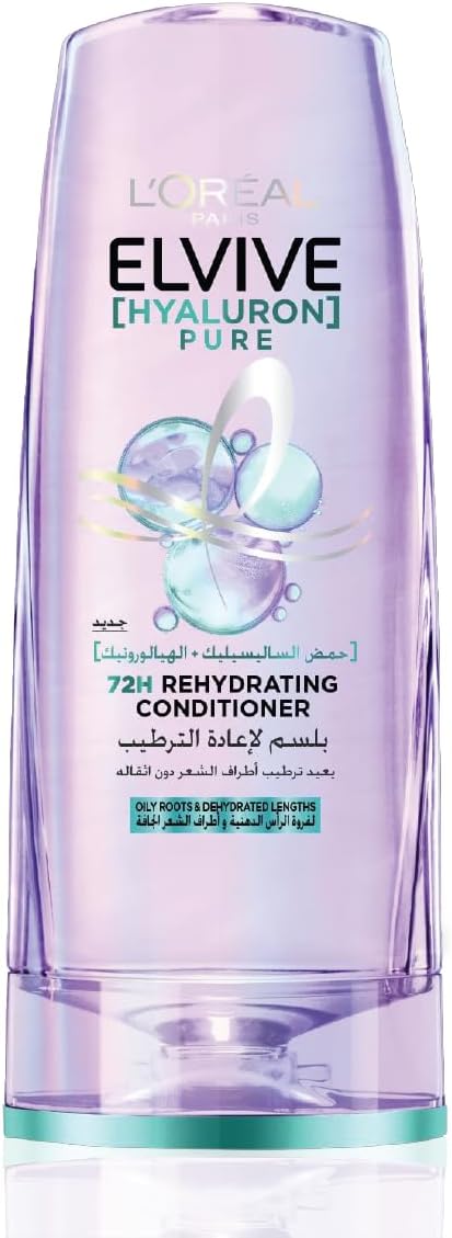 LOREAL ELVIVE HYALURON PURE REHYDRATING CONDITIONER FOR OILY SCALP & DEHYDRATED LENGTHS 360ML - Anwar Store