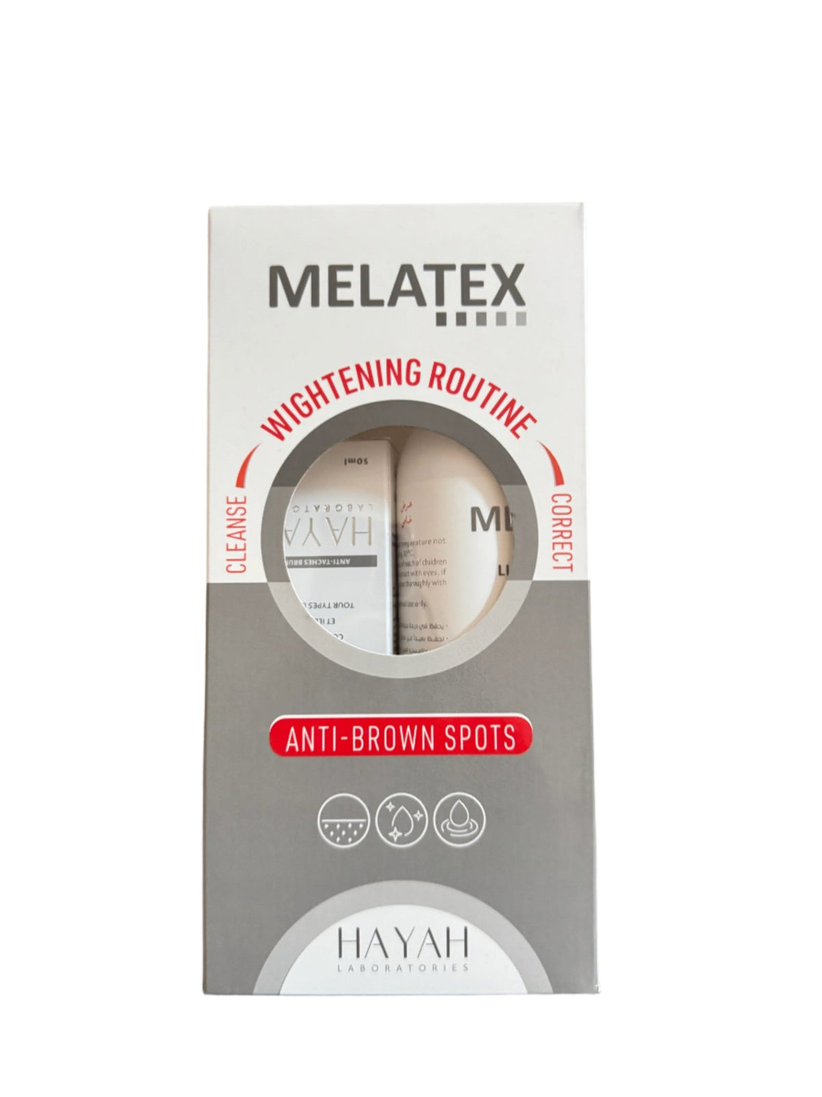 MELATEX BOX WIGHTENING ROUTINE (CLEANSER 200ML+ CREAM 50ML) ANTI BROWN SPOTS OFFER - Anwar Store