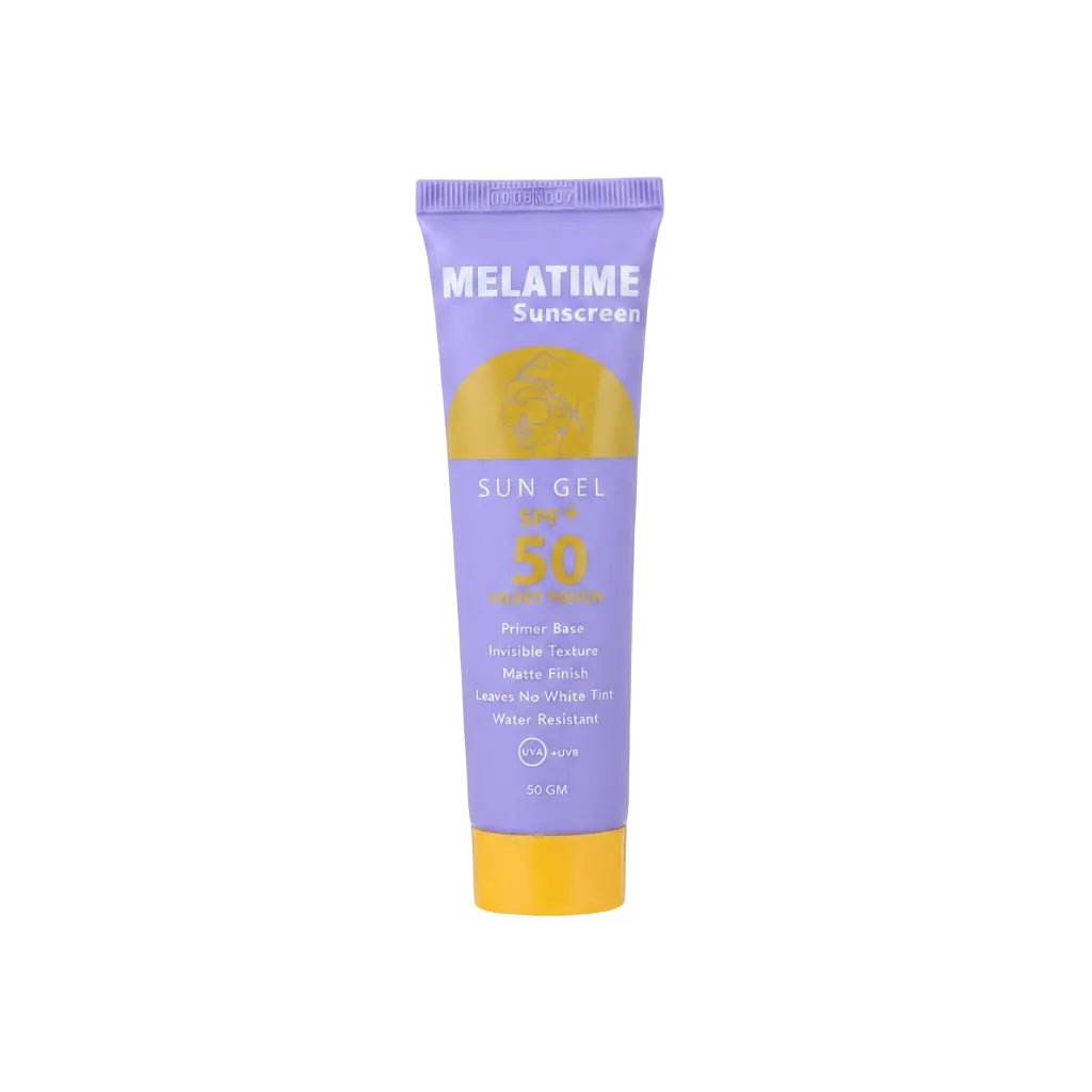 MELATIME SUNSCREEN SUN GEL SPF50+ Velvet Touch 50GM - Anwar Store