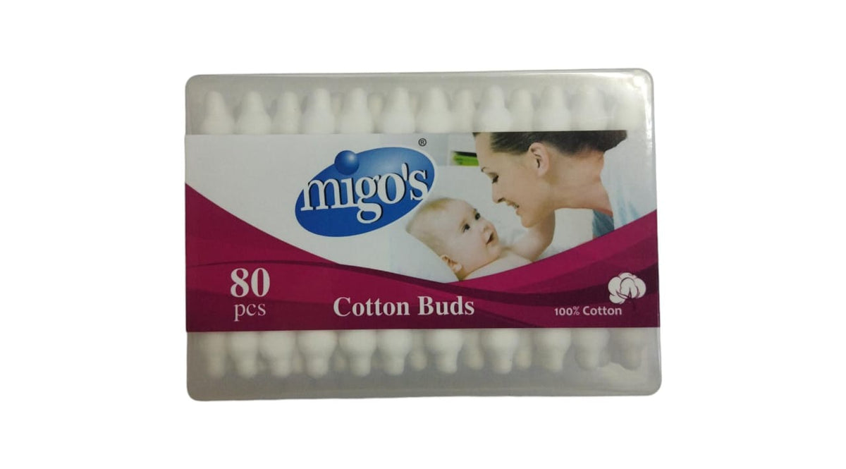 MIGOS BABY COTTON BUDS 80 PCS -STICKS - Anwar Store