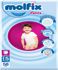 Molfix - Pants Diapers - Jumbo Pack - Junior Size 5 - 58 Pieces - Anwar Store