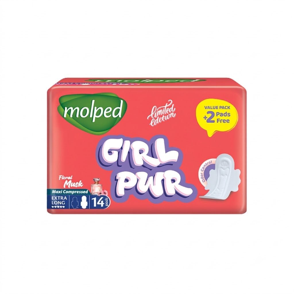 MOLPED FLORAL MUSK 14 PADS MAXI COMPRESSED EXTRA LONG - Anwar Store