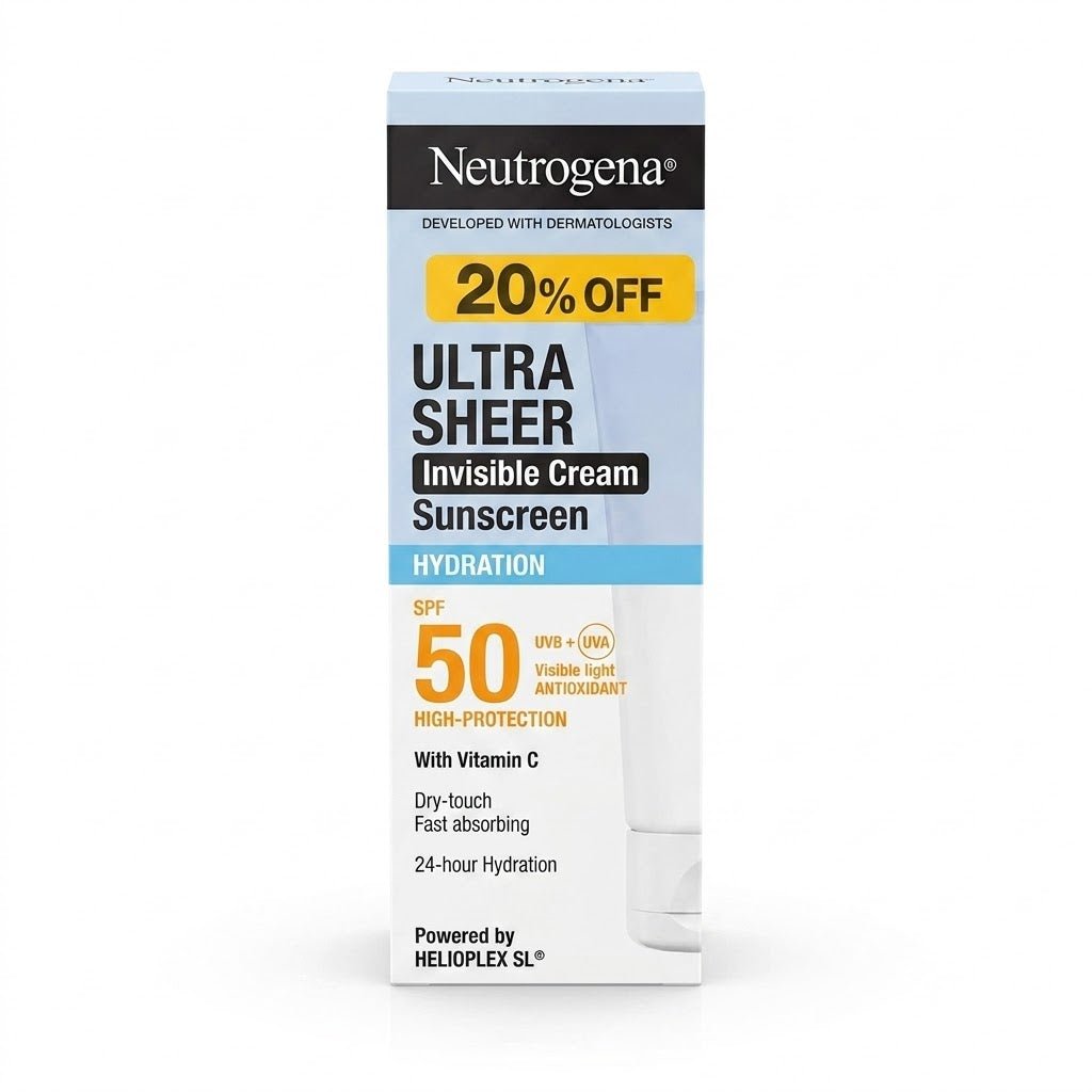 NEUTROGENA ULTRA SHEER INVISIBLE CREAM SUNSCREEN HYDRATION SPF50+ DRY-TOUCH 50ML 20% OFF - Anwar Store