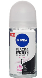 Nivea Invisible Black & White Clear Roll on Deodorant 15%OFFER 50ml - Anwar Store