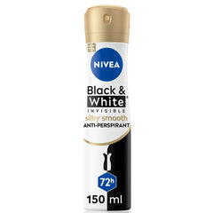 NIVEA WOMEN BLACK & WHITE SILKY SMOOTH SPRAY 150ML DISC - Anwar Store