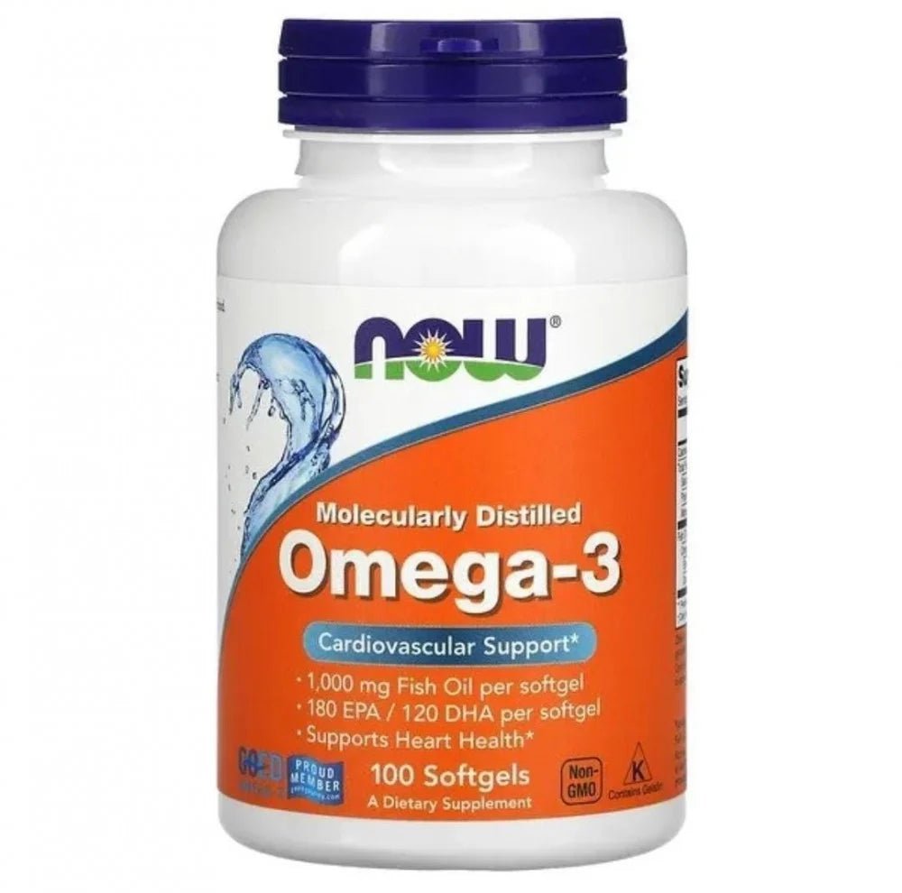 NOW Omega-3 Fish Oil, 1000MG 100 SOFTGELS - Anwar Store