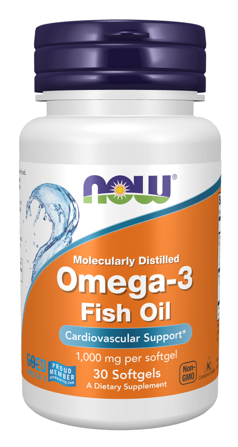 NOW Omega-3 Fish Oil, 1000MG 30 SOFTGELS - Anwar Store