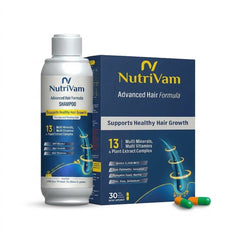 NUTRIVAM ADVANCED HAIR FORMULA 30CAP+NUTRIVAM ADVANCED HAIR FORMULA SHAMPOO 400ML - Anwar Store
