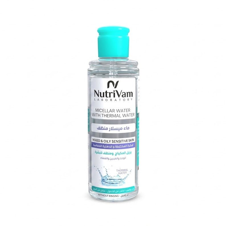 NUTRIVAM MICELLAR WATER WITH THERMAL WATER MIXED&OILY SENSITIVE SKIN 200ML - Anwar Store