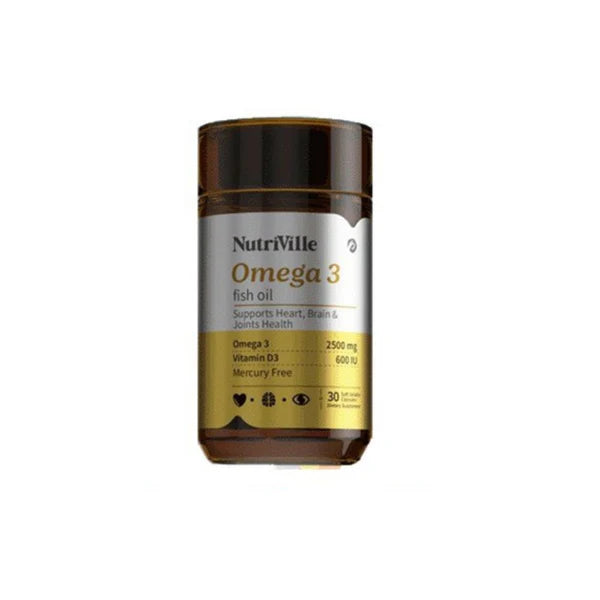 NUTRIVILLE OMEGA 3 FISH OIL 30 TABLETS
