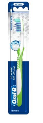 Oral-b 3D White Toothbrush Medium 1pcs - فرشاة أسنان أورال بي 1 قطعة