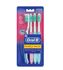 Oral-b Medium Delicate White Family Pack - فرشاة أسنان أورال بي