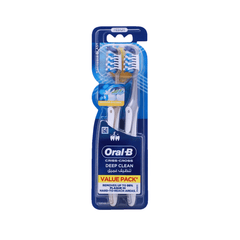 Oral-B Tooth Brush DEEP CLEAN ALL IN ONE 2PCS MEDIUM - فرشاة أسنان أورال بي 2 قطعة