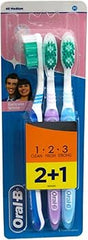 ORAL-B WHITE TOOTHBRUSH MEDIUM 2+1 - Anwar Store