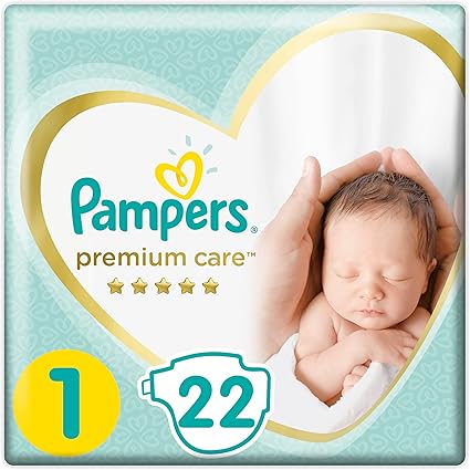 Pampers Premium Care 1(2-5)22pcs - حفاضات أطفال بامبرز 22 قطعة