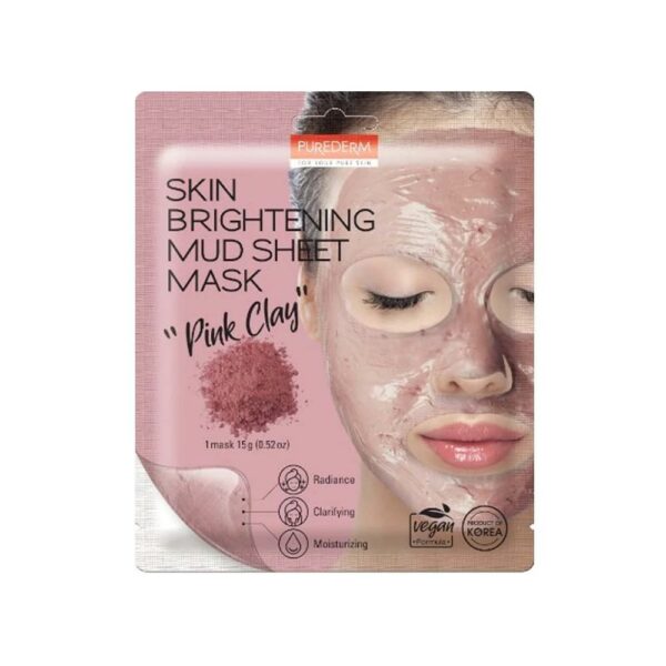 PUREDERM SKIN BRIGHTENING MUD SHEET MASK PINK CLAY 15G - Anwar Store