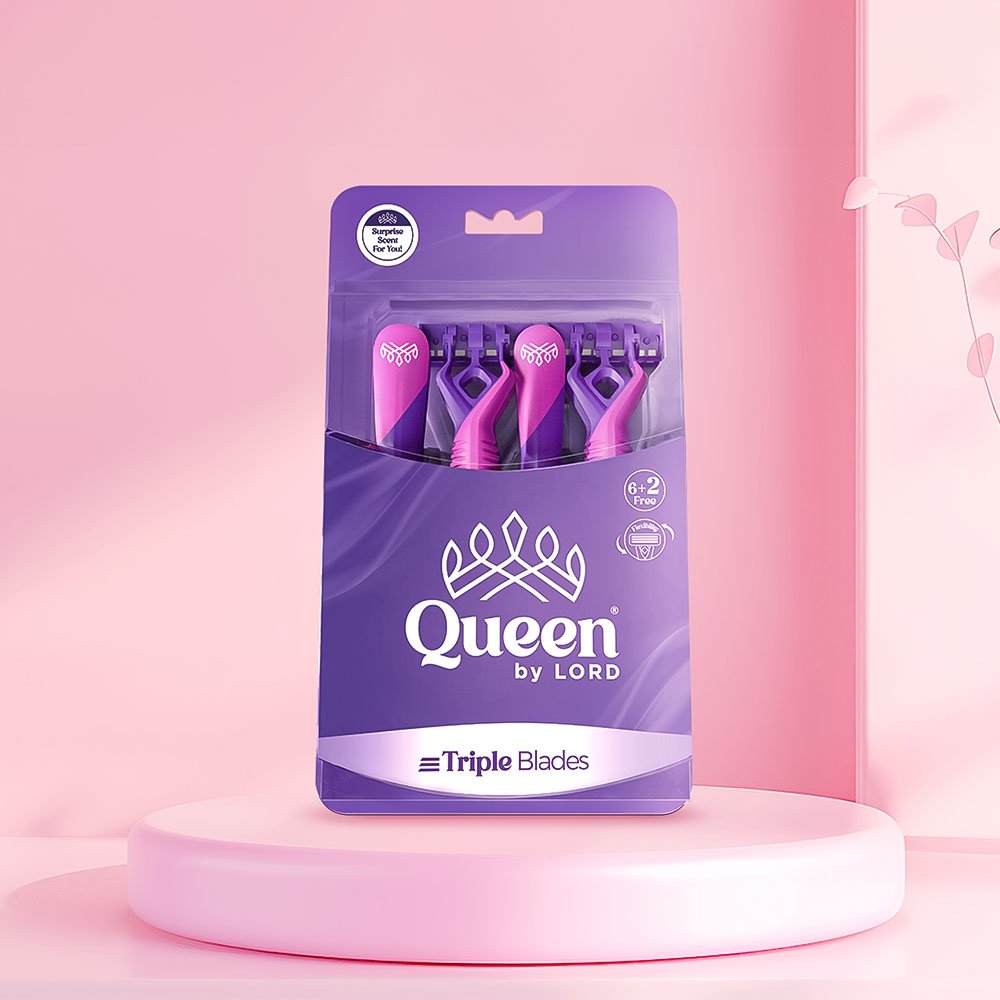 QUEEN TRIPLE BLADE RAZOR WITH MOISTURIZING STRIP (6+2) Q147 - Anwar Store