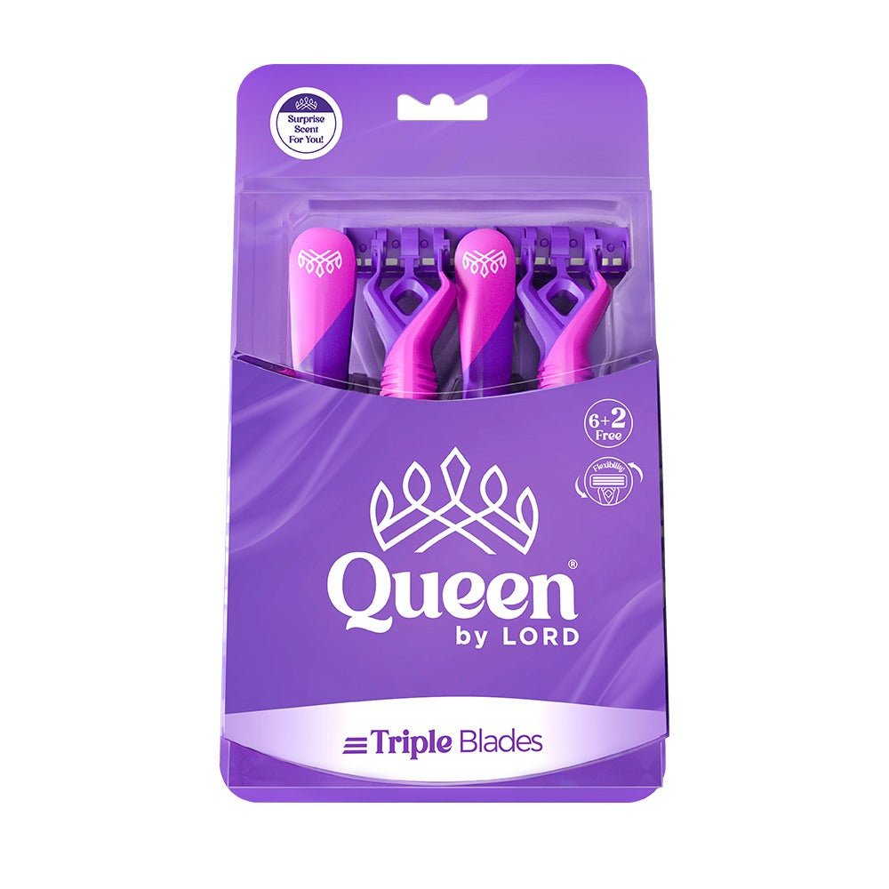 QUEEN TRIPLE BLADE RAZOR WITH MOISTURIZING STRIP (6+2) Q147 - Anwar Store