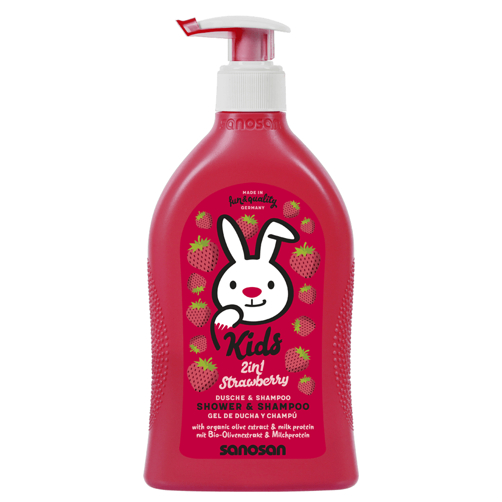 SANOSAN KIDS SHAMPOO AND SHOWER GEL WITH STRAWBERRY SCENT 400 ML - Anwar Store