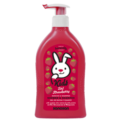 SANOSAN KIDS SHAMPOO AND SHOWER GEL WITH STRAWBERRY SCENT 400 ML - Anwar Store