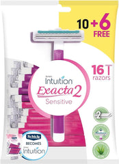 SCHICK INTUITION EXACTA2 SENSITIVE 10+6FREE 16RAZORS - Anwar Store