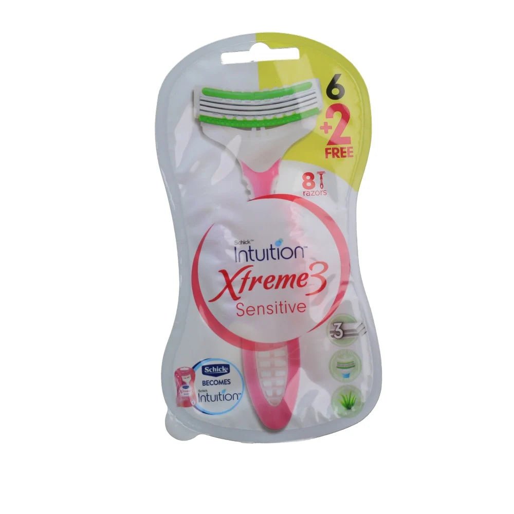 SCHICK INTUITION XTREME3 SENSITIVE 3PCS 6+2FREE RAZORS - Anwar Store