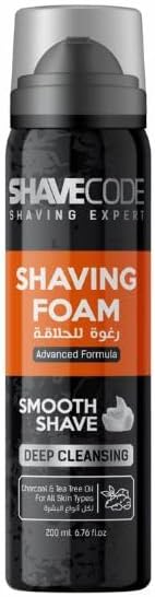SHAVECODE Shaving Foam - All Skin Types (Charcoal) 200ml - Anwar Store