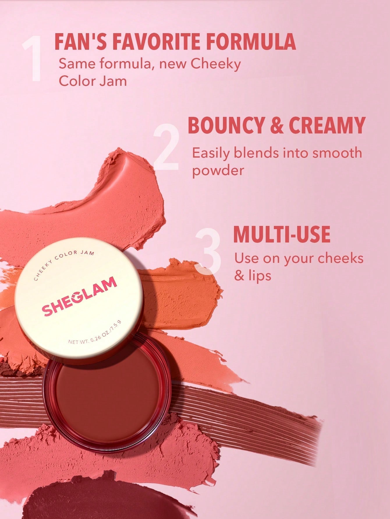 SHEGLAM CHEEKY COLOR JAM-AFTERNOON PEACH 7.5G - Anwar Store