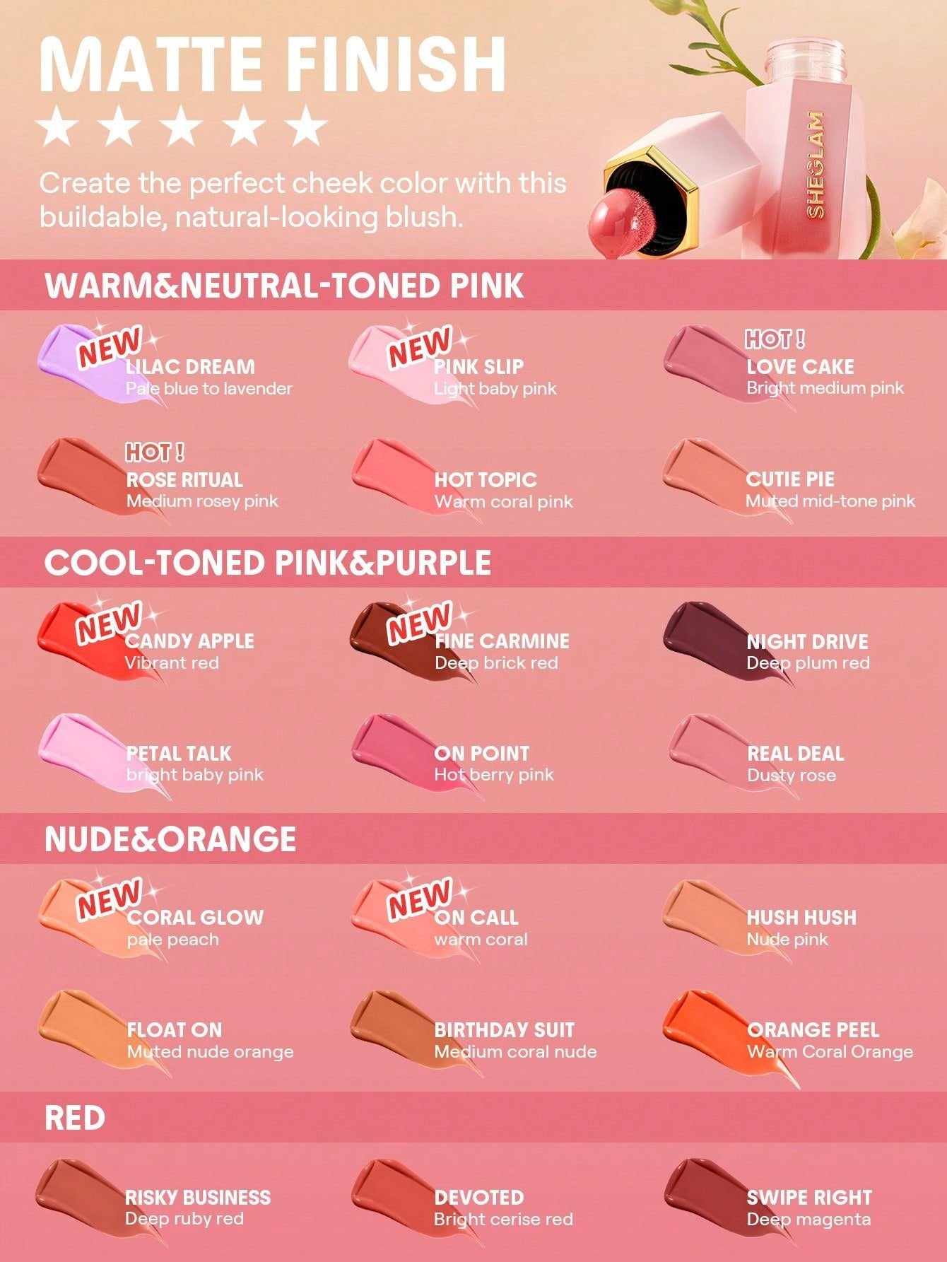 SHEGLAM Color Bloom Liquid Blush-Coral Glow - بلاشر - صورة 2