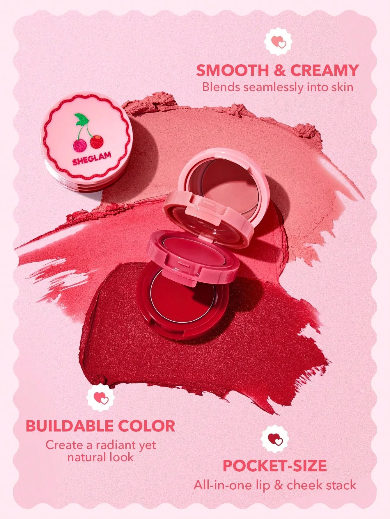 SHEGLAM VERY CHERRY CHEEK & LIP CREAM STACK 3.96G - Anwar Store