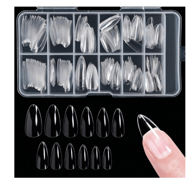 SHEIN 240PCS MEDIUM TRANSPARENT FALSE NAIL 12 SIZES - Anwar Store