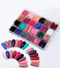 SHEIN 576PCS PRESS ON NAILS FULL COVER ACRYLIC SOLID COLOR FAKE NAILS - Anwar Store