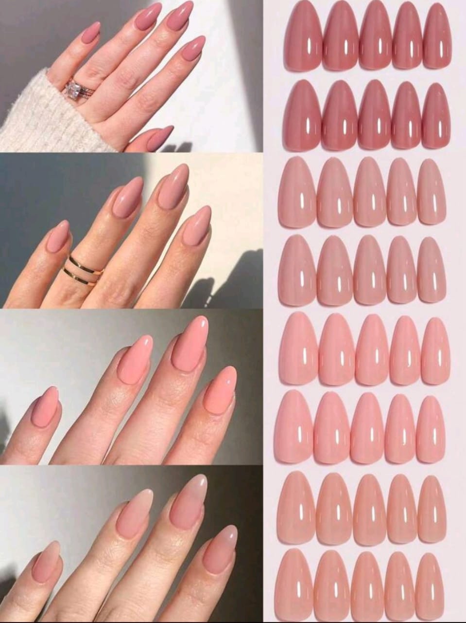 SHEIN NAILS 4COLORS (96 PCS) WARMLY PINK NUDE - Anwar Store