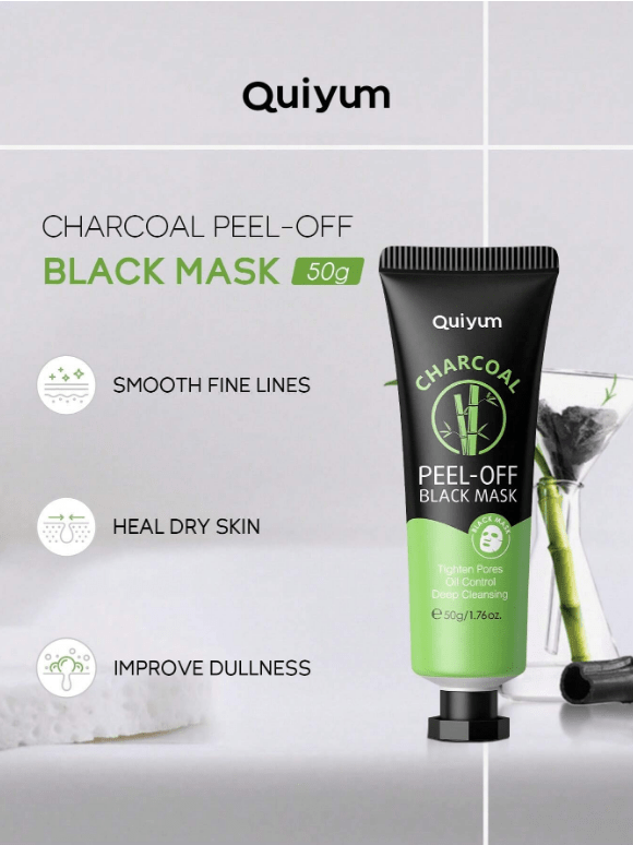 SHEIN QUIYUM CHARCOAL PEEL OFF BLACK MASK 50G - Anwar Store