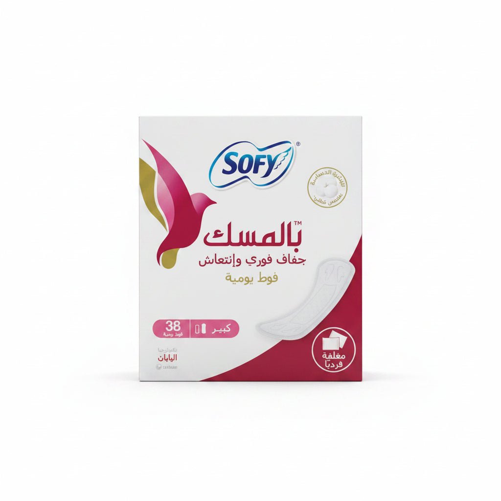 SOFY MUSK SUPER DRY & FRESH PANTYLINERS 38 PADS (LARGE) - Anwar Store
