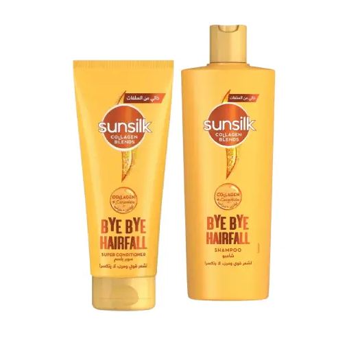 SUNSILK BYE BYE HAIRFALL COLLAGEN BLENDS SHAMPOO+SUPER COND 25% - Anwar Store