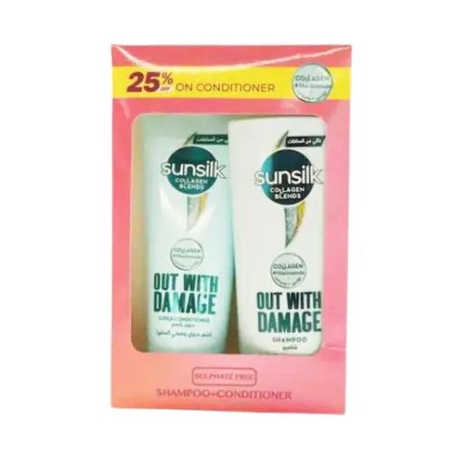 SUNSILK OUT WITH DAMAGE COLLAGEN BLENDS SHAMPOO+ SUPER COND of 25% - Anwar Store