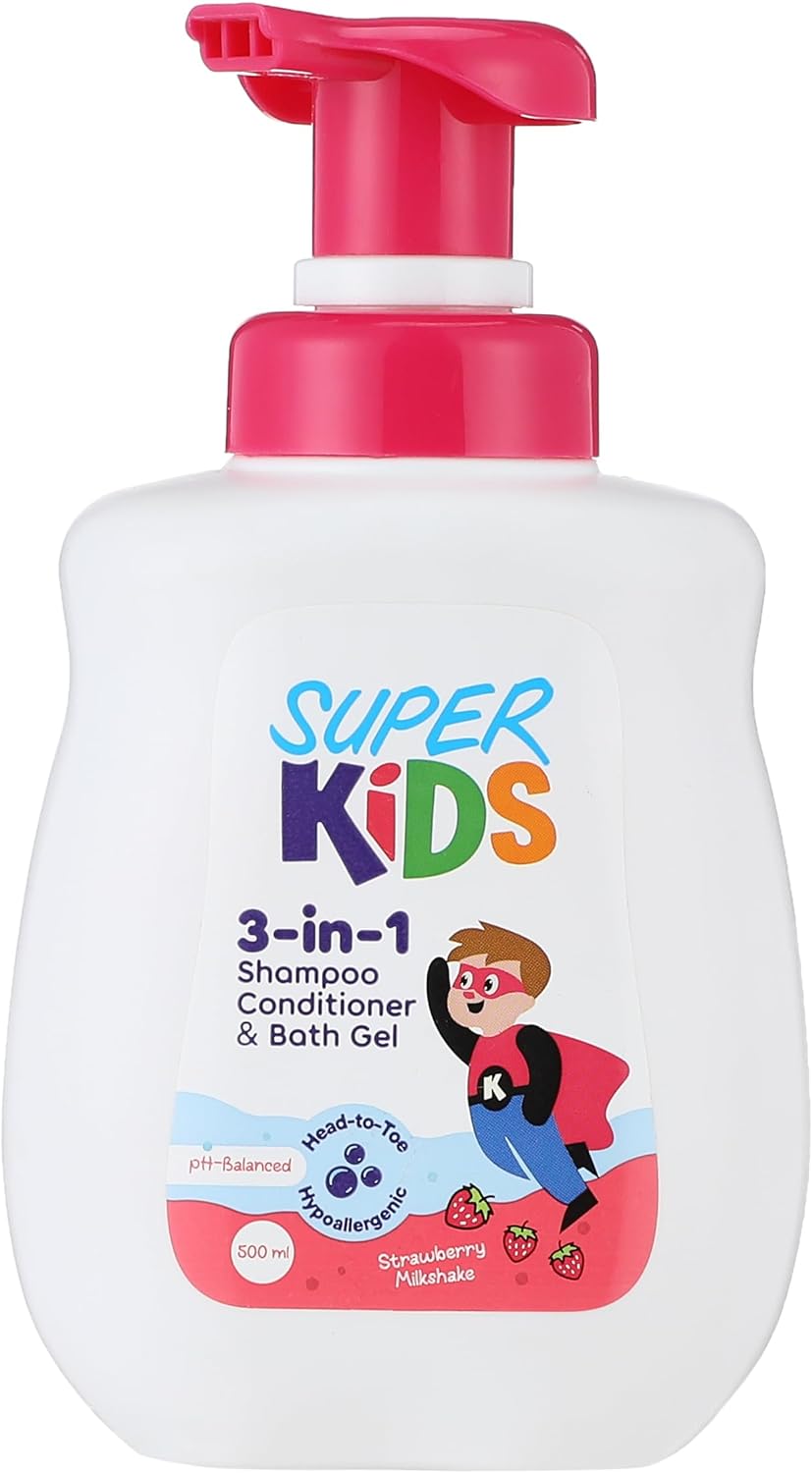 SUPER KIDS 3 IN 1 SHAMPOO - CONDITIONER & BATH GEL 500ML - Anwar Store