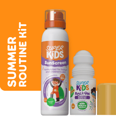 SUPER KIDS SUMMER KIT SUNSCREEN LOTION 200ML+ ROLL ON PINEAPPLE SCENT 30ML - Anwar Store