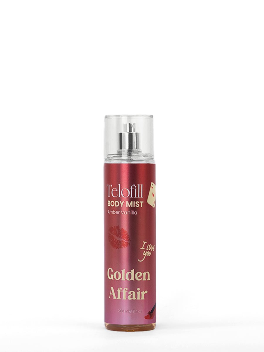 TELOFILL AMBER VANILLA GOLDEN AFFAIR BODY MIST 236ML - Anwar Store