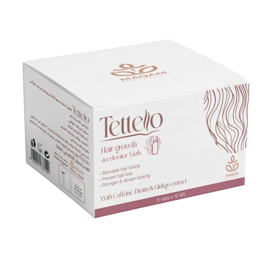 TETTELLO HAIR GROWTH 6VIALS WITH CAFFEINE+BIOTIB 10ML - Anwar Store